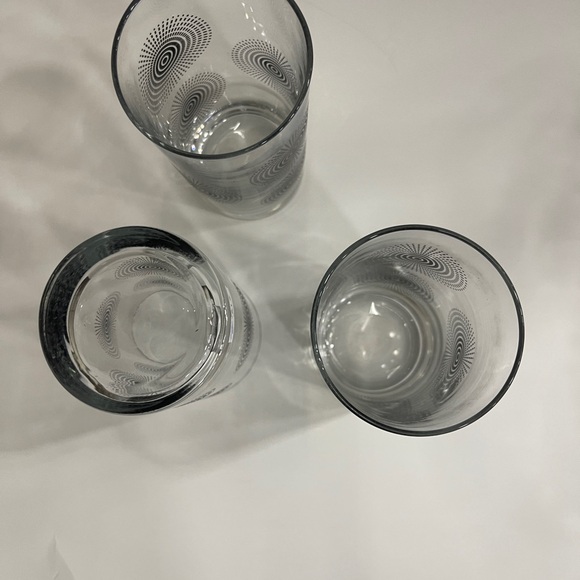 Set of 3 Libbey Royal Norfolk Starburst Atomic Glass Tumblers - 16 oz - Vintage - Picture 7 of 13